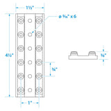Seachoice Terminal Block, 6-Gang, Brass Clips and Contacts - 13531 - official Seachoice product image 2