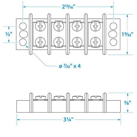 Seachoice 13561 Terminal Block, 4-Gang, Brass Clips and Contacts - SC50-13561 - official Seachoice product image 7