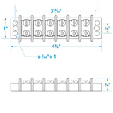 Seachoice 13571 Terminal Block, 6-Gang, Nickel Plated Brass Terminals - SC50-13571 - official Seachoice product image 5
