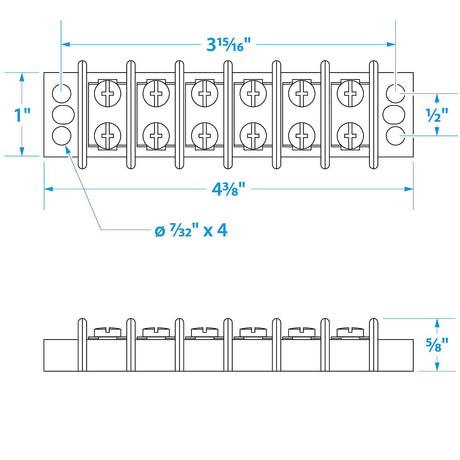 Seachoice 13571 Terminal Block, 6-Gang, Nickel Plated Brass Terminals - SC50-13571 - official Seachoice product image 5