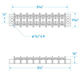 Seachoice 13581 Terminal Block, 8-Gang, Brass Clips and Contacts - SC50-13581 - official Seachoice product image 3