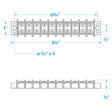Seachoice 13591 Terminal Block, 10-Gang, Nickel Plated Brass Terminals - SC50-13591 - official Seachoice product image 4