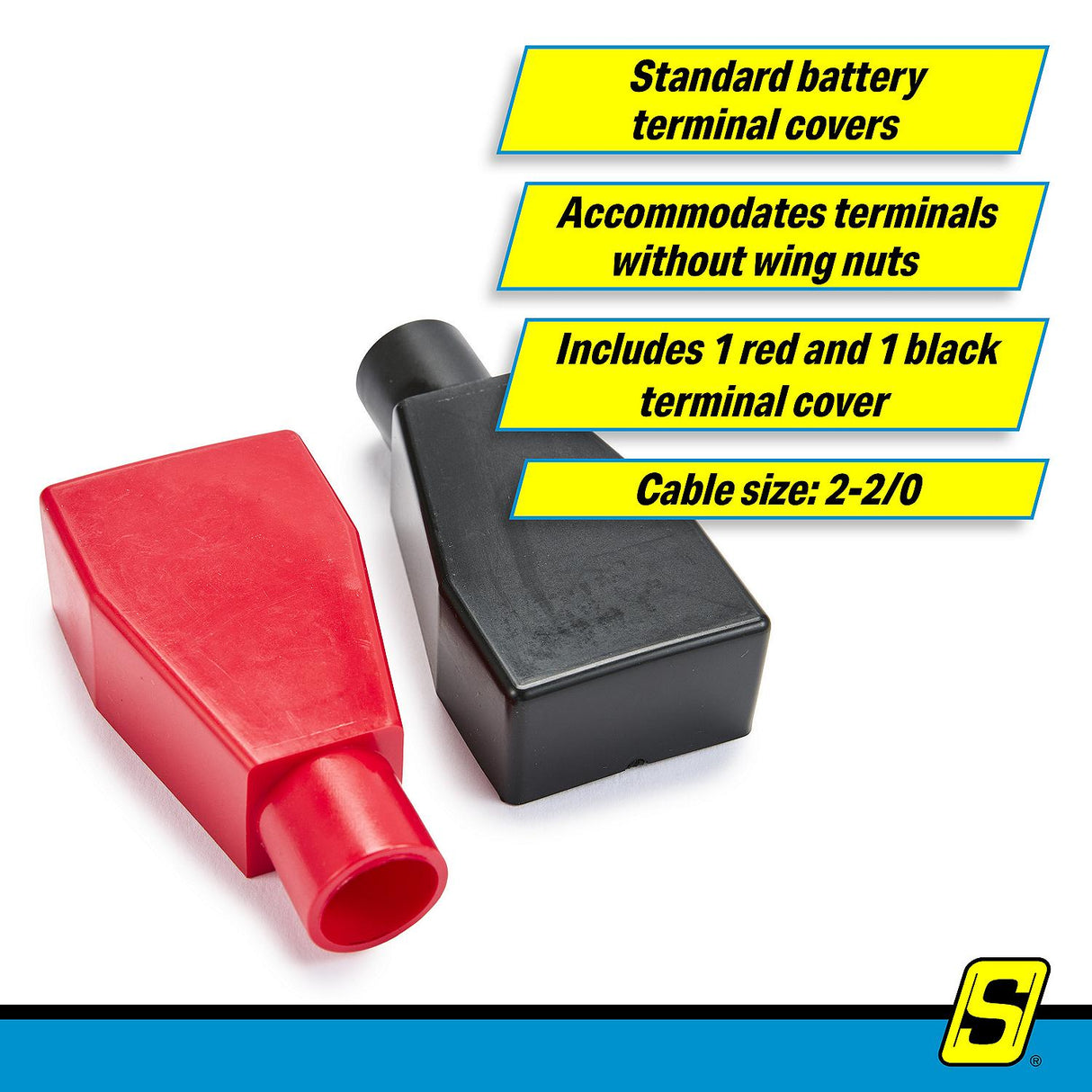Seachoice Standard Type Battery Terminal Covers (Set Includes 1 Red and 1 Black) Fit Terminals Without Wing Nut - 50-13641 - official Seachoice product image 6