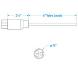 Seachoice Trolling Motor Plug, Straight Female, Motor Side, 6 in. Lead Wires - SC50-13761 - official Seachoice product image 3