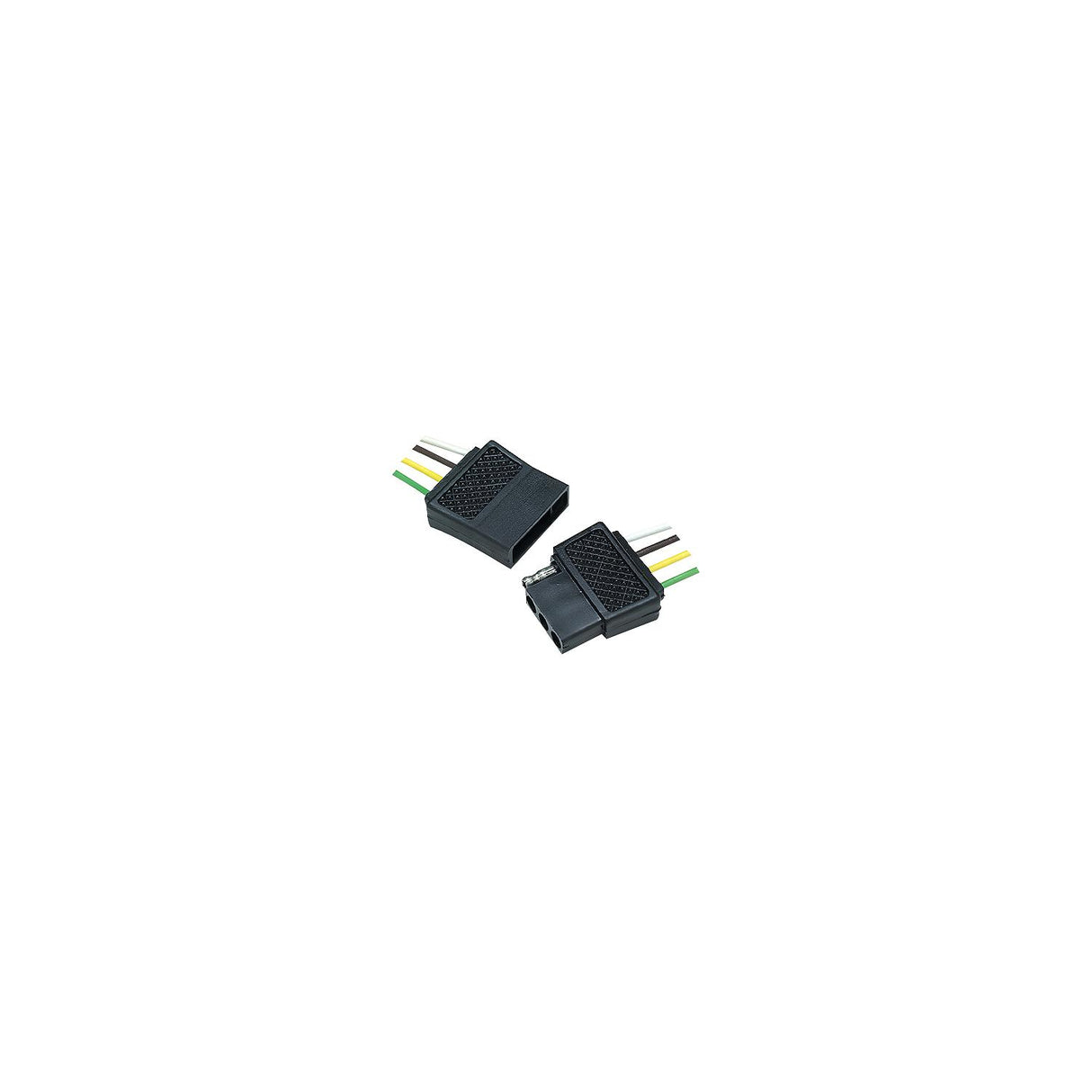 Seachoice 4 Pole Flat Trailer Connector Set includes Car Side and Trailer Side - 13871