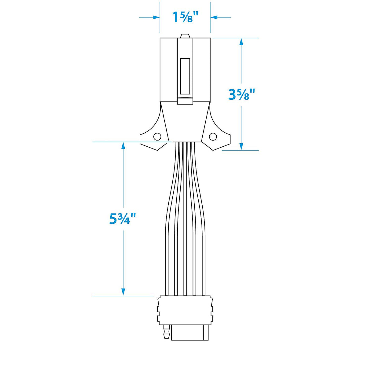 Seachoice 7-Way Round to 5-Way Flat Boat Trailer Adapter Plug, 8 in. - 13881