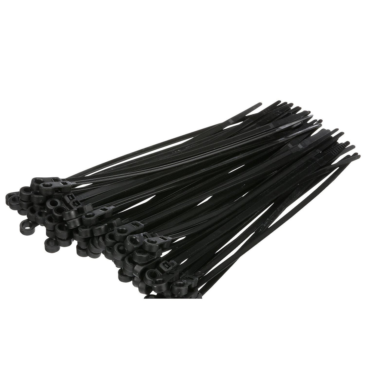 Seachoice 14171 Cable Ties, 8 In. Long, Mounting Design, 50 Lbs. Max Load, UV Black, Pack of 100 - 14171