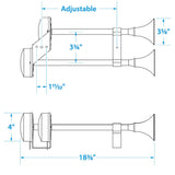 Seachoice 14561 Stainless Steel Dual Trumpet Horn, Vibration-Free Mounting Pad, 20-3/4 in. Long, 12V - 14561 - official Seachoice product image 6