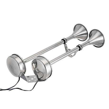 Seachoice 14631 Dual Trumpet Electric Horn, Stainless Steel, 123 dB Rating, 24V, 5 Max Amps. 18-1/2 in. L X 8 in. W X 5 in. H - HYF-305LT-24V - official Seachoice product image 7