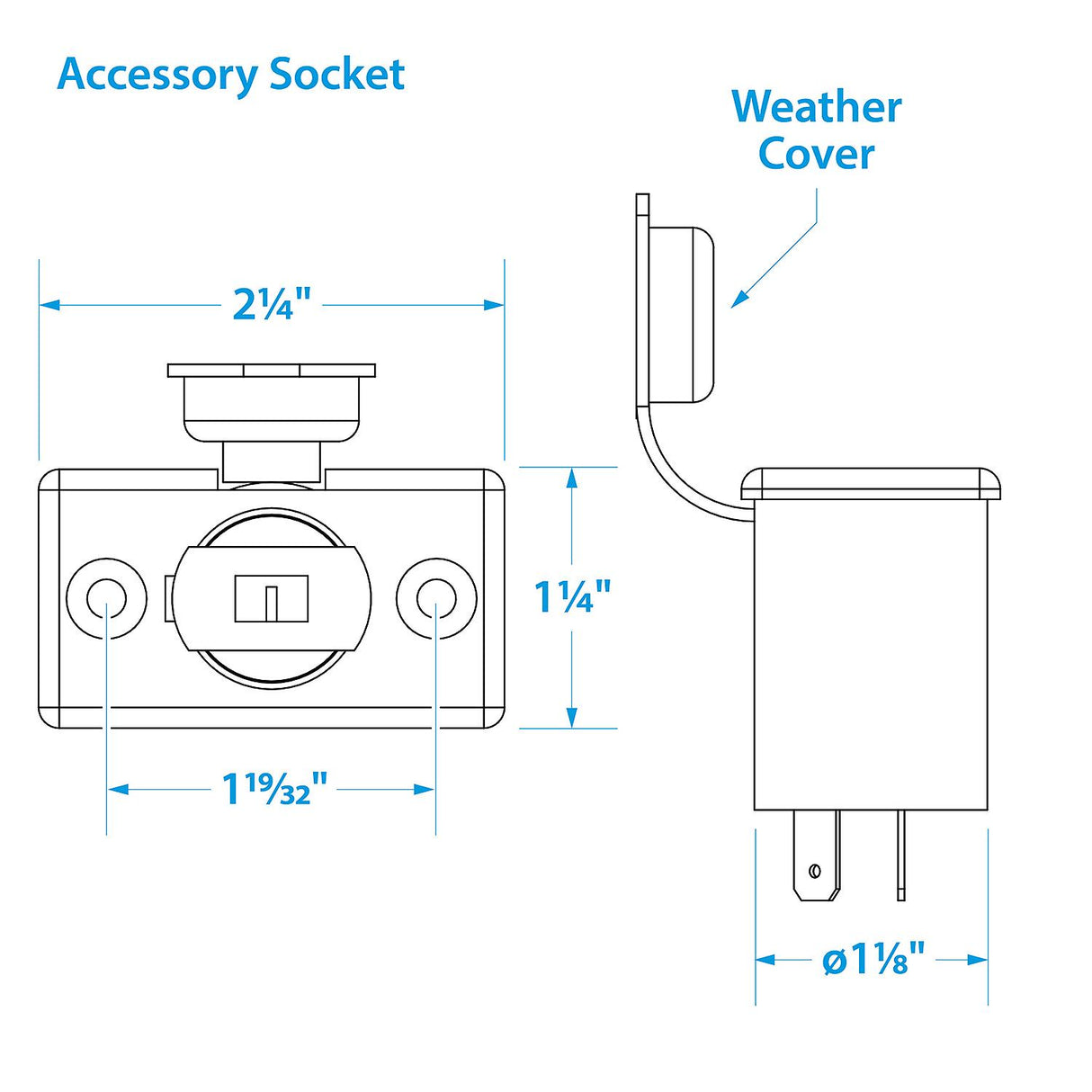 Seachoice Accessory Plug and Socket, 12V Spotlight - 15001