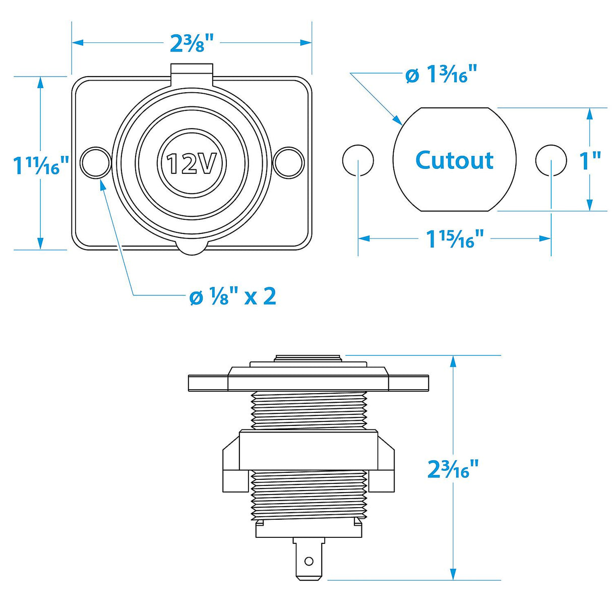 Seachoice Accessory Socket, 12V, Boat - A13-142AP-BB1 - official Seachoice product image 4