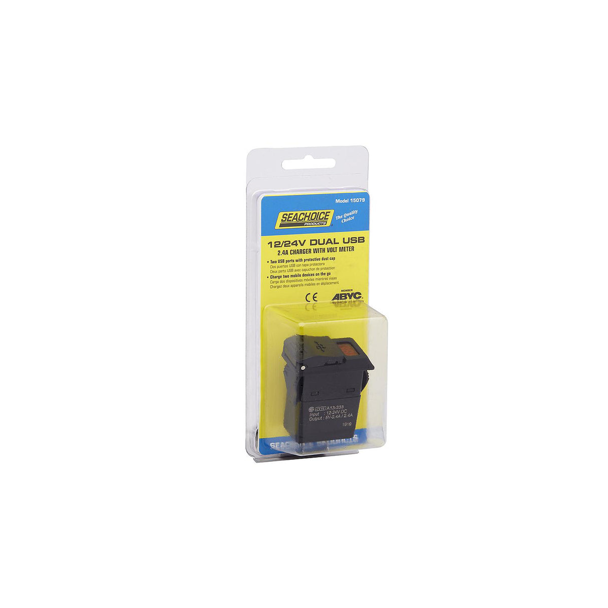 Seachoice Dual USB Voltmeter, 12-24V - A13-233A-01-BBRV - official Seachoice product image 3