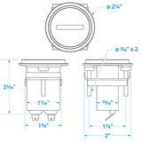 Seachoice 15301 Hourmeter Gauge for Boats, Round, 2 in., Stainless Steel Bezel - SC50-15301 - official Seachoice product image 4