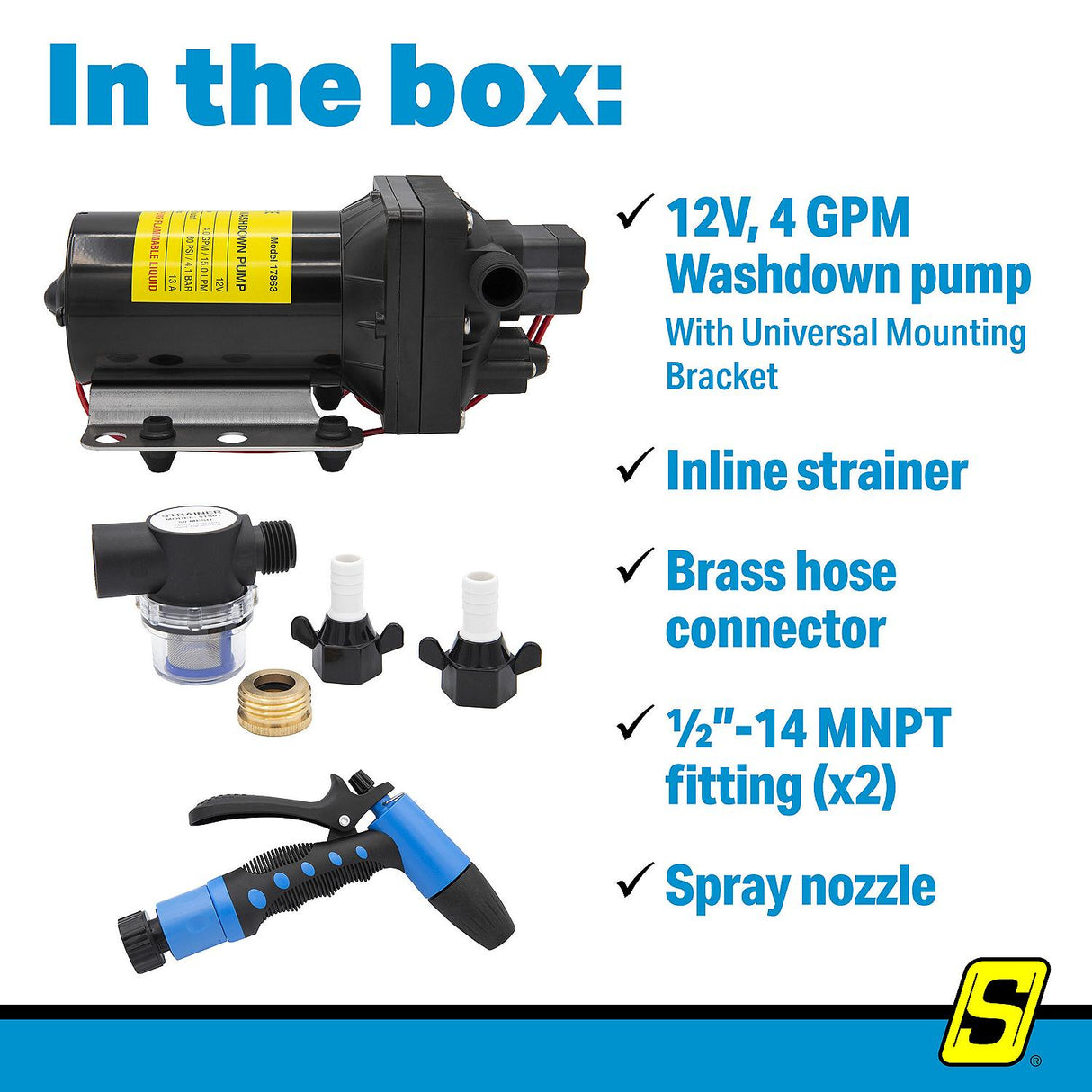 Seachoice 17863 Washdown Pump System, 12V, 4 GPM, 60 PSI - NMWP1-040-055-42B - image 6