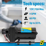 Seachoice 17863 Washdown Pump System, 12V, 4 GPM, 60 PSI - NMWP1-040-055-42B - image 5