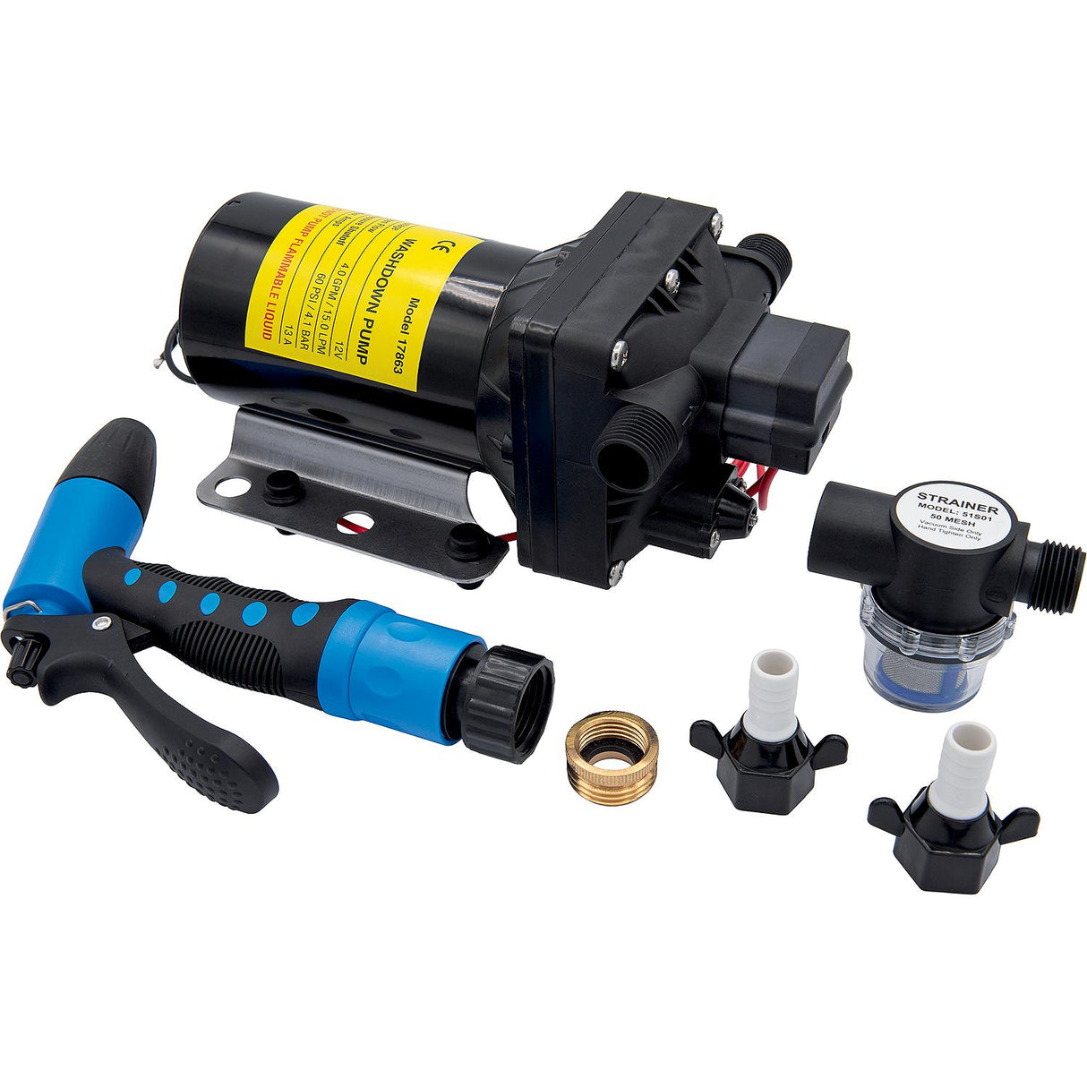 Seachoice 17863 Washdown Pump System, 12V, 4 GPM, 60 PSI - NMWP1-040-055-42B - image 1