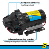 Seachoice 17883 Water-Pressure Pump, 12V, 3.5 GPM, 60 PSI - NMDP1-040-060-52A - image 5