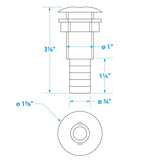 Seachoice Thru-Hull Connector w/ Broad Flange, Fits 3/4 In. ID Hose, 1-1/4 In. Max Hull - 50-18051 - official Seachoice product image 3
