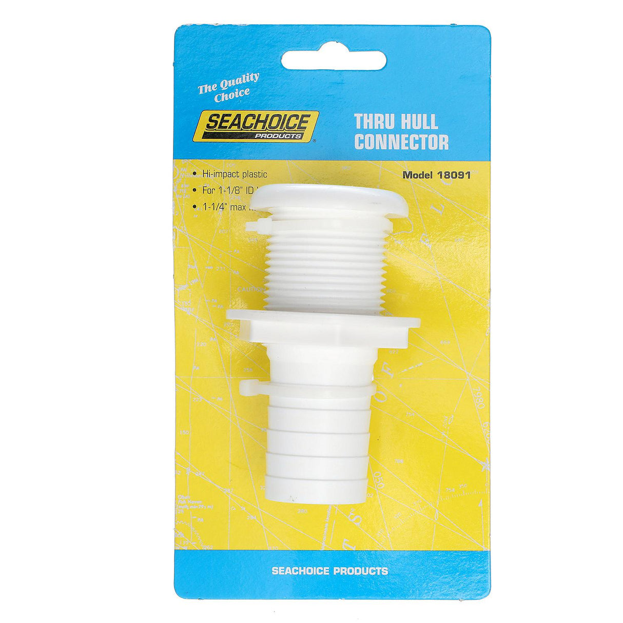 Seachoice 18091 Thru-Hull Connector w/ Broad Flange, White Finish, 1.125 In. - 50-18091 - official Seachoice product image 6