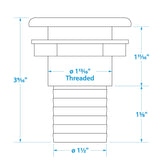 Seachoice Thru-Hull Connector w/ Broad Flange, White Finish, 1.5 In. - 50-18111 - official Seachoice product image 6