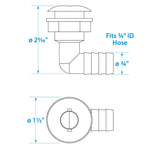 Seachoice 90-Degree Angled Thru-Hull Connector, White Finish, 0.75 in. - 50-18131 - official Seachoice product image 4