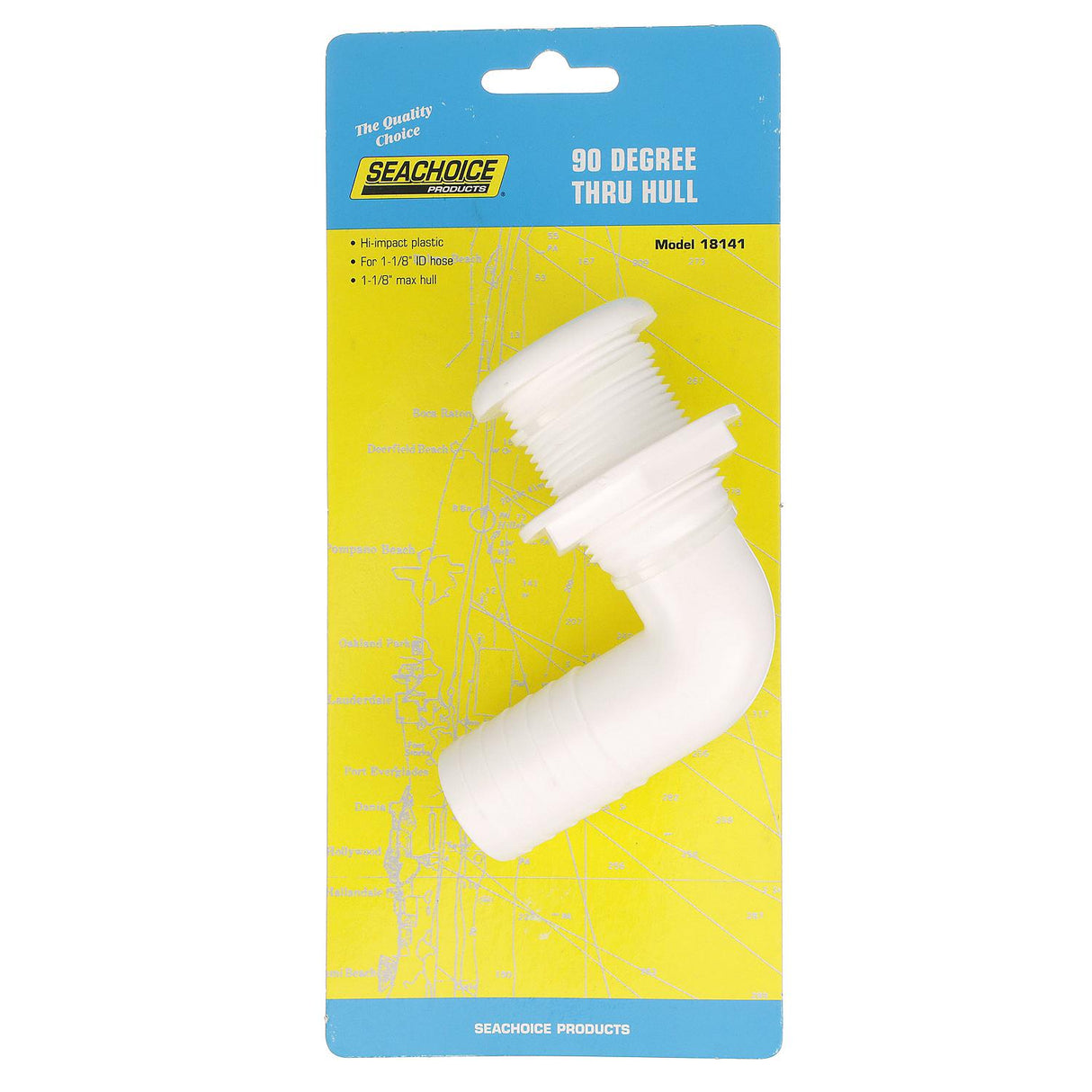 Seachoice 90-Degree Thru-Hull Connector, Fits 1-1/8 In. ID Hose, 1-1/8 In. Max Hull - 50-18141 - official Seachoice product image 7