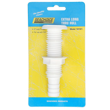Seachoice Polypropylene Extra Long Thru-Hull Connector for 3/4 in. ID Hose, White Finish - 18161 - official Seachoice product image 3