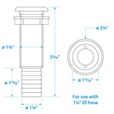 Seachoice Extra Long Thru-Hull Fitting w/ Broad Flange For 1-1/8 In. ID Hose, 3 In. Long Thread - 18181 - official Seachoice product image 6