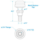Seachoice Thru-Hull Strainer Mount With Aerator Screen, Fits 3/4 In. Hose - 18191 - official Seachoice product image 4