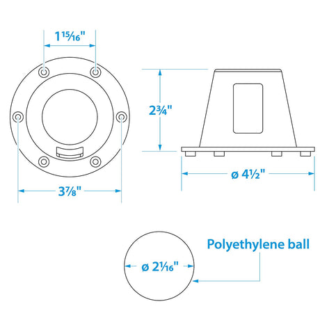 Seachoice Self-Bailing Scupper, Large, Clear, Fits 1.5-3 In. Openings - 18281 - official Seachoice product image 7
