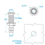 Seachoice Mega-Flow Dripless Thru Hull Fitting, 316 Stainless Steel, Fits 3/4 in. Hose, 1-1/2 in. Max. Hull - 50-18601 - official Seachoice product image 4