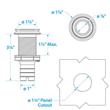Seachoice Mega-Flow Dripless Thru Hull Fitting, 316 Stainless Steel, Fits 1 in. Hose, 1-1/2 in. Max. Hull - 50-18611 - official Seachoice product image 5