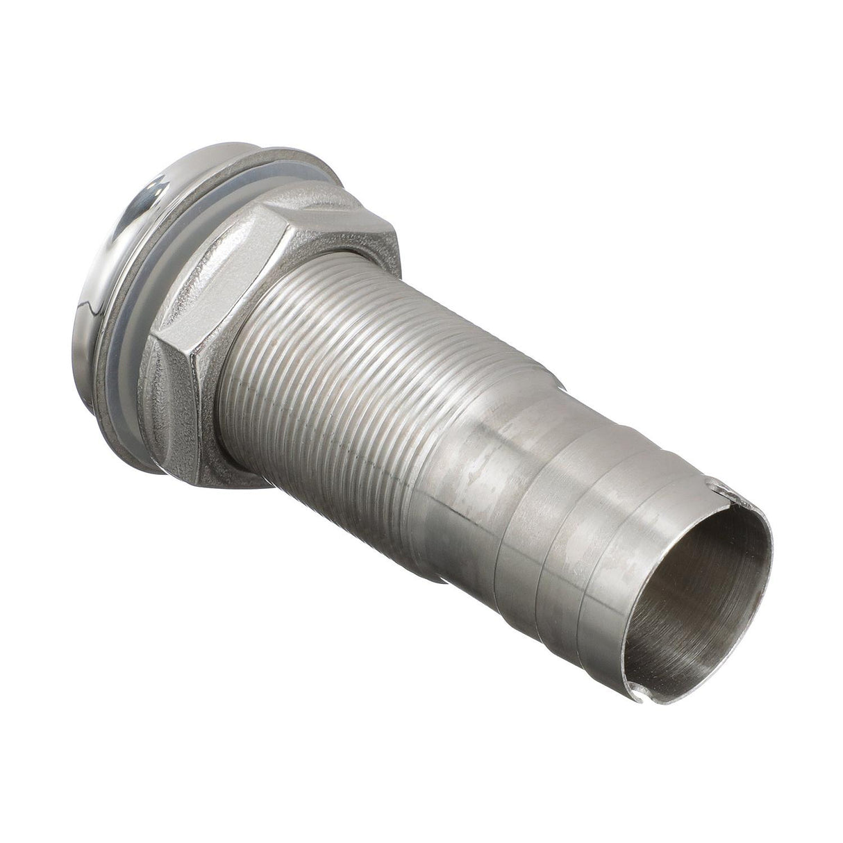 Seachoice Mega-Flow Dripless Thru Hull Fitting, 316 Stainless Steel, Fits 1-1/8 in. Hose, 1-1/2 in. Max. Hull - 50-18621 - official Seachoice product image 6