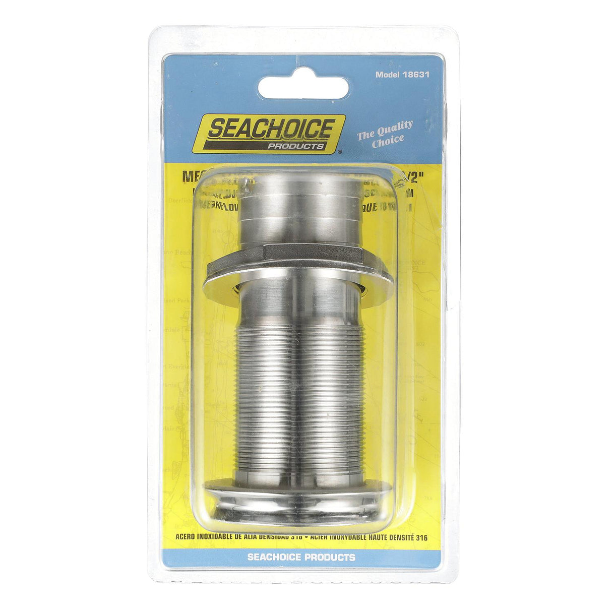 Seachoice Mega-Flow Dripless Thru Hull Fitting, 316 Stainless Steel, Fits 1-1/2 In. Hose, 1-1/2 In. Max. Hull - 50-18631 - official Seachoice product image 5