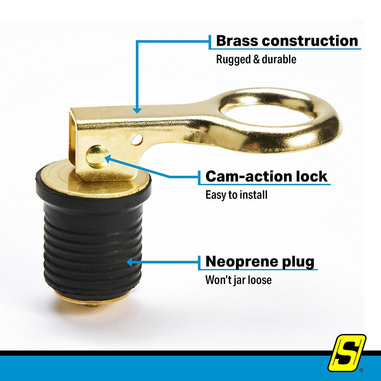 Seachoice Drain Plug-1 Snap Lock-Bras - 50-18820 - official Seachoice product image 9