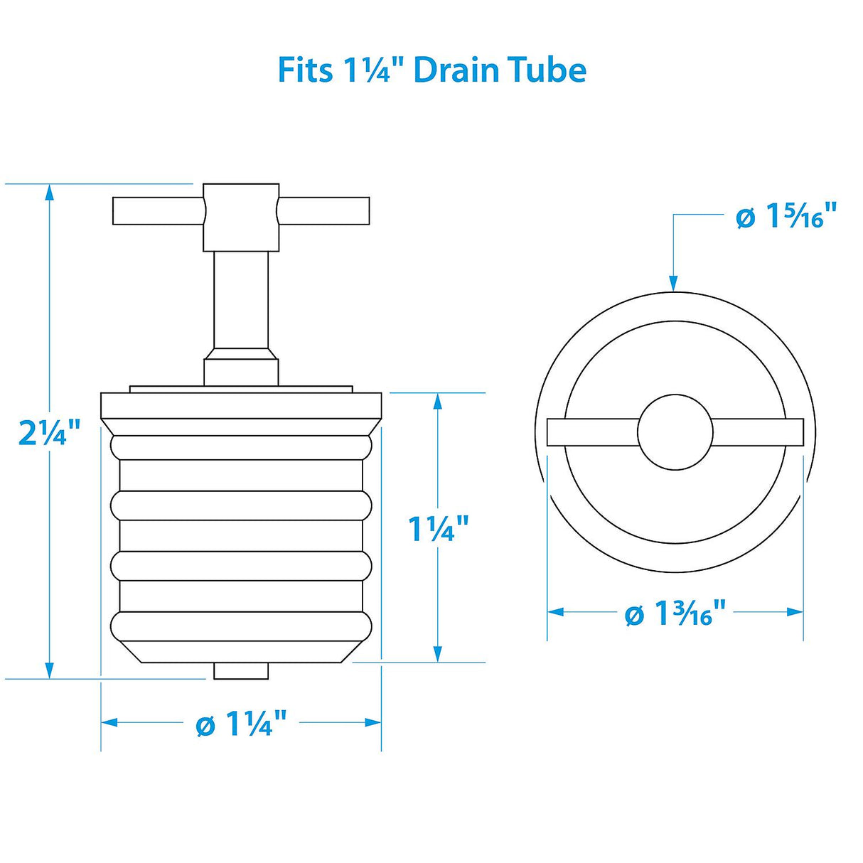 Seachoice Twist-Turn 1.25 In. Marine Boat Brass Drain Plug w/ Neoprene Seal - 50-18861 - official Seachoice product image 4