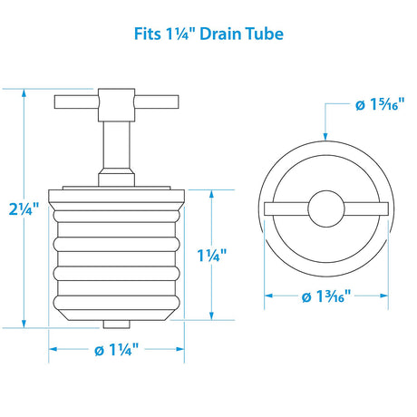 Seachoice Twist-Turn 1.25 In. Marine Boat Brass Drain Plug w/ Neoprene Seal - 50-18861 - official Seachoice product image 4