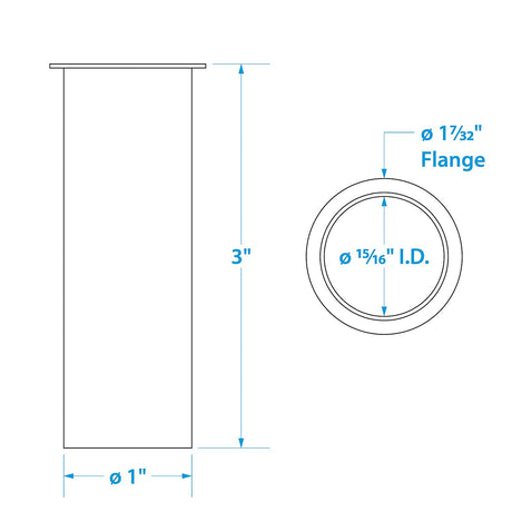 Seachoice 19071 3 in. Brass Drain Tube, 1 in. Diameter - SC50-19071 - official Seachoice product image 4