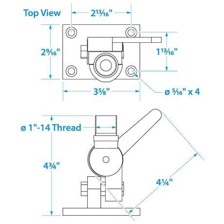 Seachoice 4-Way Nylon Antenna Ratchet Mounting Kit, White Finish - 19501 - official Seachoice product image 5