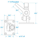 Seachoice 19521 Universal Antenna Ratchet-Mount Base, Chrome-Plated Brass - 19521 - official Seachoice product image 2