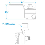 Seachoice Antenna Rail Ratchet Mount With Heavy-Duty Handle, 316 Stainless Steel - 19541 - official Seachoice product image 3