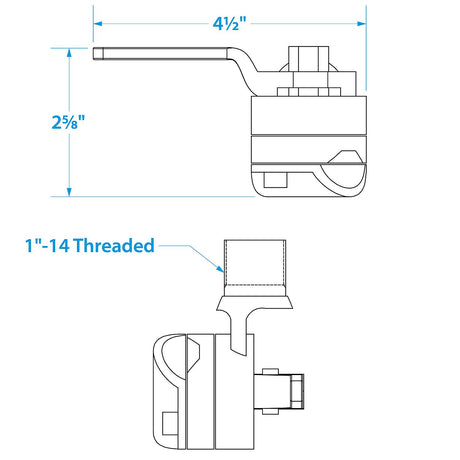 Seachoice Antenna Rail Ratchet Mount With Heavy-Duty Handle, 316 Stainless Steel - 19541 - official Seachoice product image 3