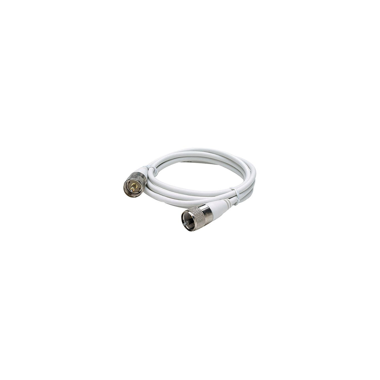 Seachoice 19761 10' RG58U White Coaxial Antenna Cable Assembly, Includes PL259 Fittings on Both Ends - 19761