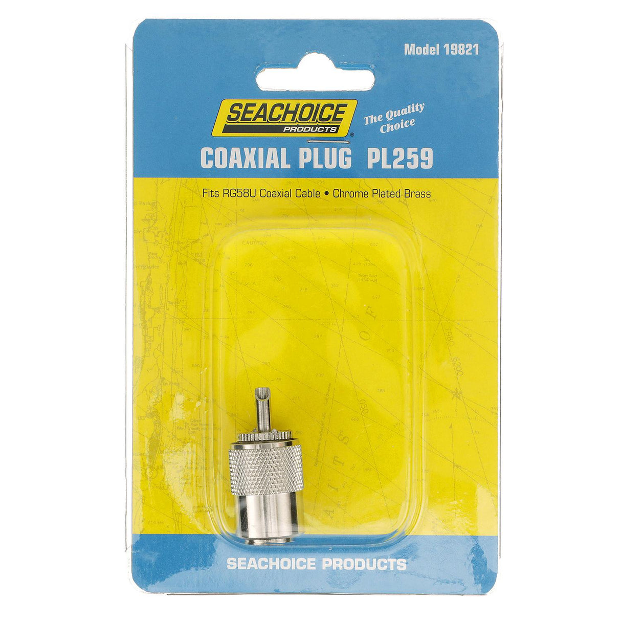 Seachoice PL259 Male Adapter, VHF Cable Antenna Connector - 19821