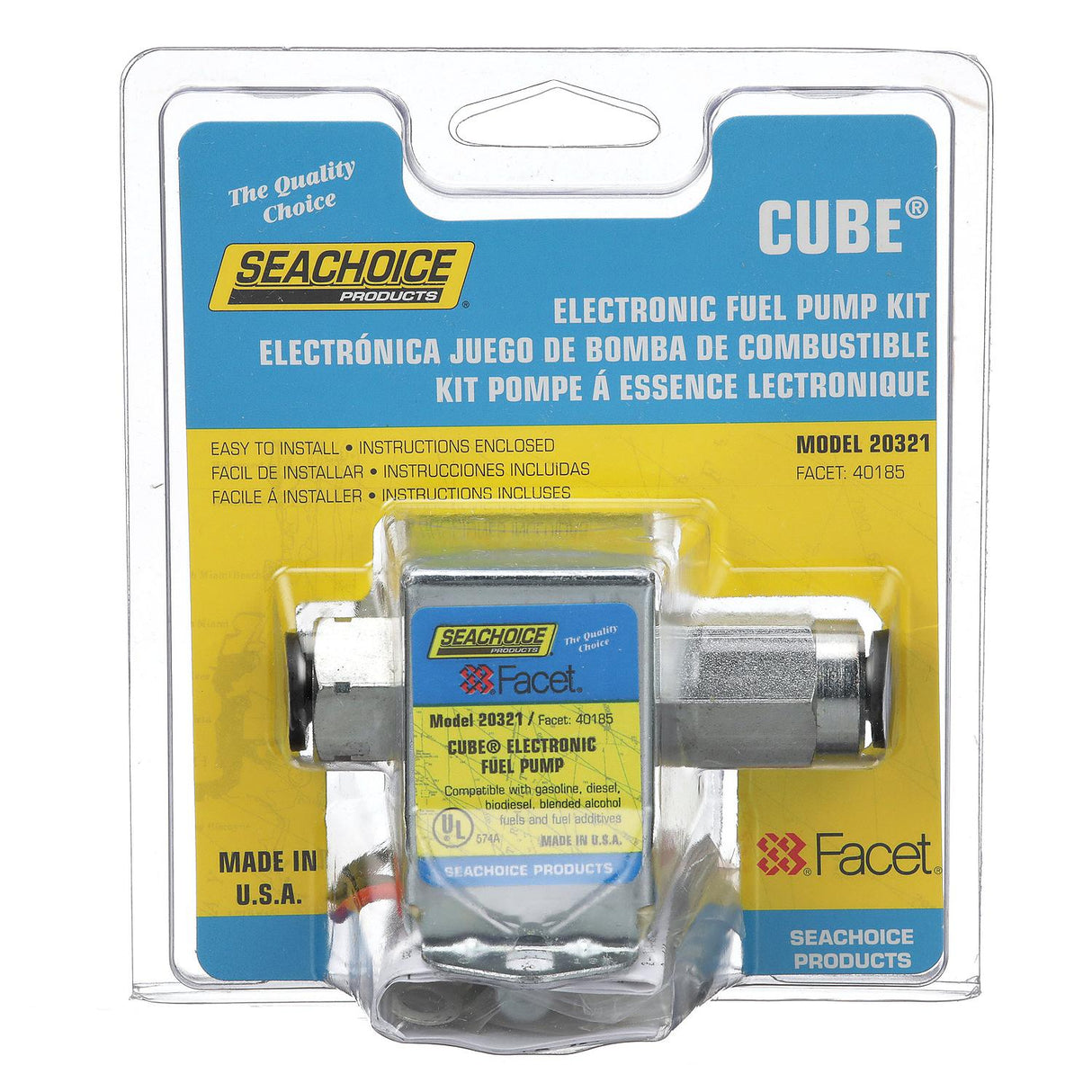 Seachoice Cube Electronic Fuel Pump, 9-11.5 PSI, 12 Volt Systems - 20321 - official Seachoice product image 3