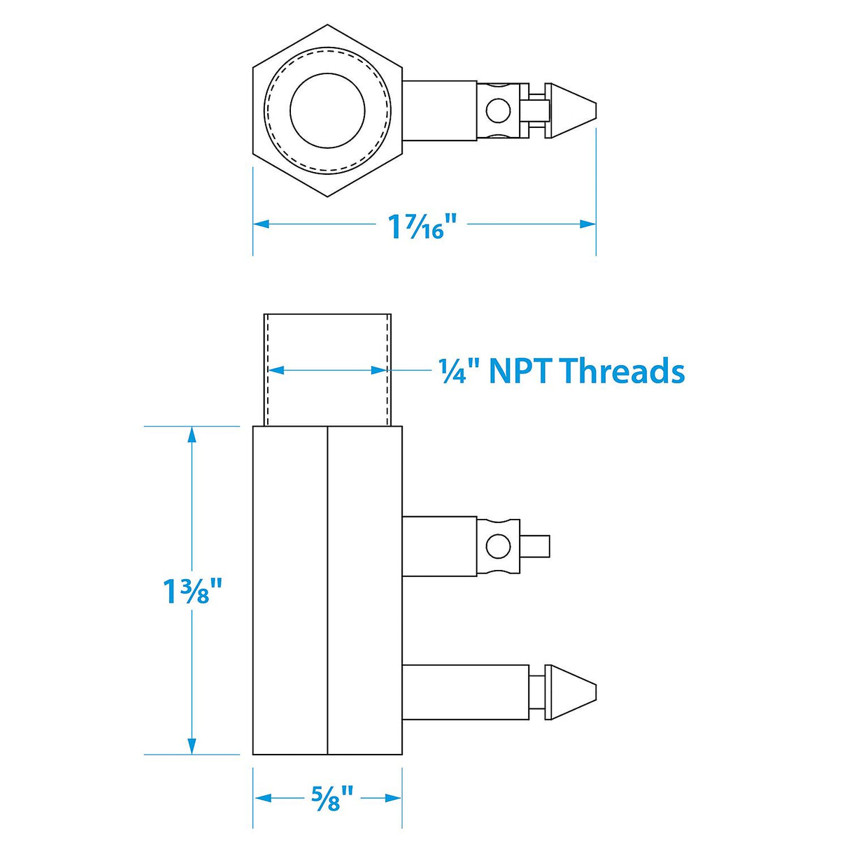 Seachoice Deluxe Fuel Connector for OMC (Evinrude/Johnson), Male, 1/4 in. NPT - 7410 - official Seachoice product image 3