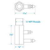 Seachoice Deluxe Fuel Connector for OMC (Evinrude/Johnson), Male, 1/4 in. NPT - 7410 - official Seachoice product image 3
