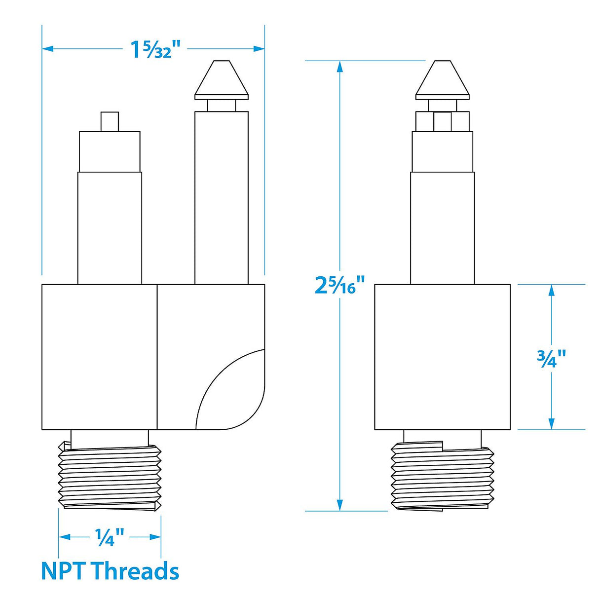 Seachoice Fuel Connector for Mercury (1998 and Newer), Male, 1/4 in. NPT - 1283 - official Seachoice product image 4