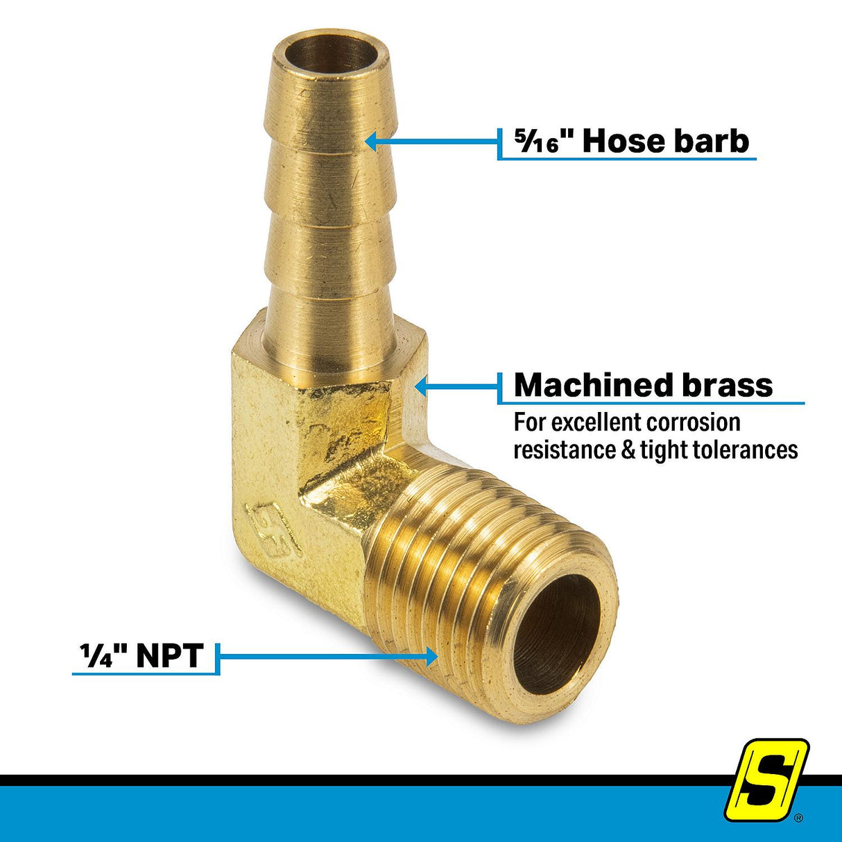 Seachoice 20711 90 Degree Brass Fuel Elbow - 50-20711 - official Seachoice product image 3