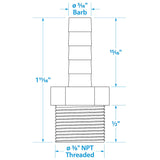 Seachoice Male Hose Barb, 5/16 In. With 3/8 In. Thread - 50-20781 - official Seachoice product image 3